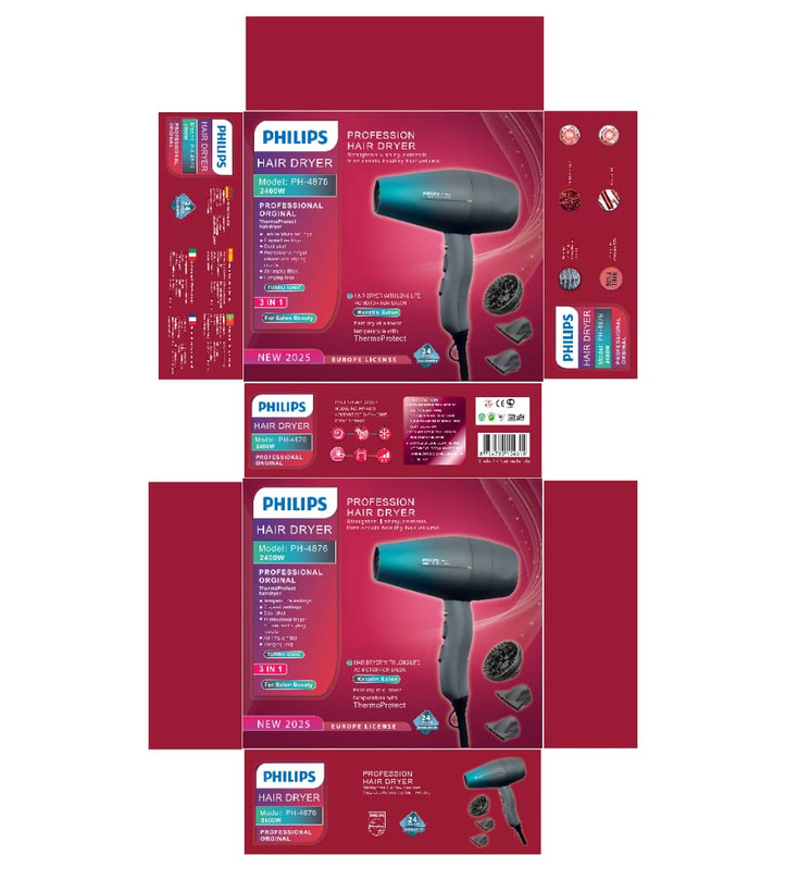 سشوار حرفه ای فیلیپس مدل PH-4876